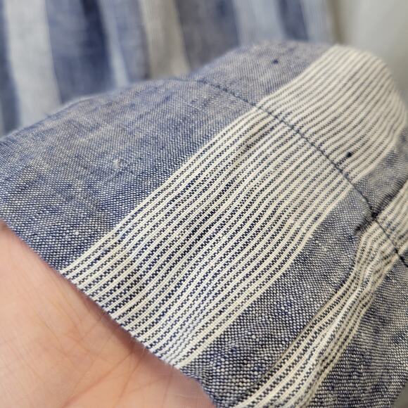 GAP Chambray Stripe Wide Led Crop Linen Pants, 10, NWT - Picture 4 of 11